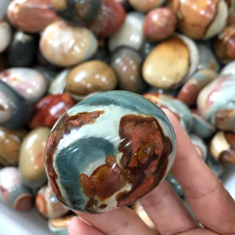 1 шт. оптовая продажа натуральная Океаническая яшма кристалл кварца ладони