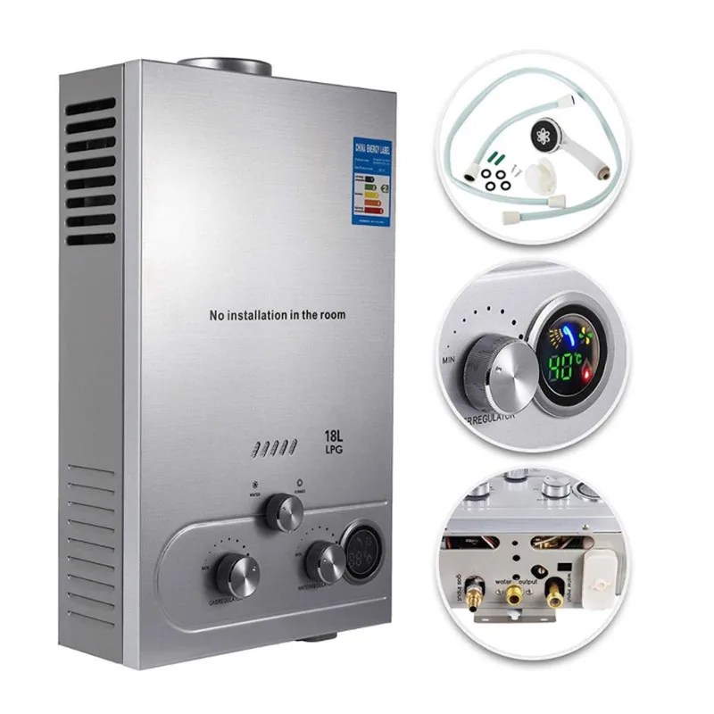 

Настенный сжиженный газовый водонагреватель на 18 л, быстродействующий водонагреватель для купания