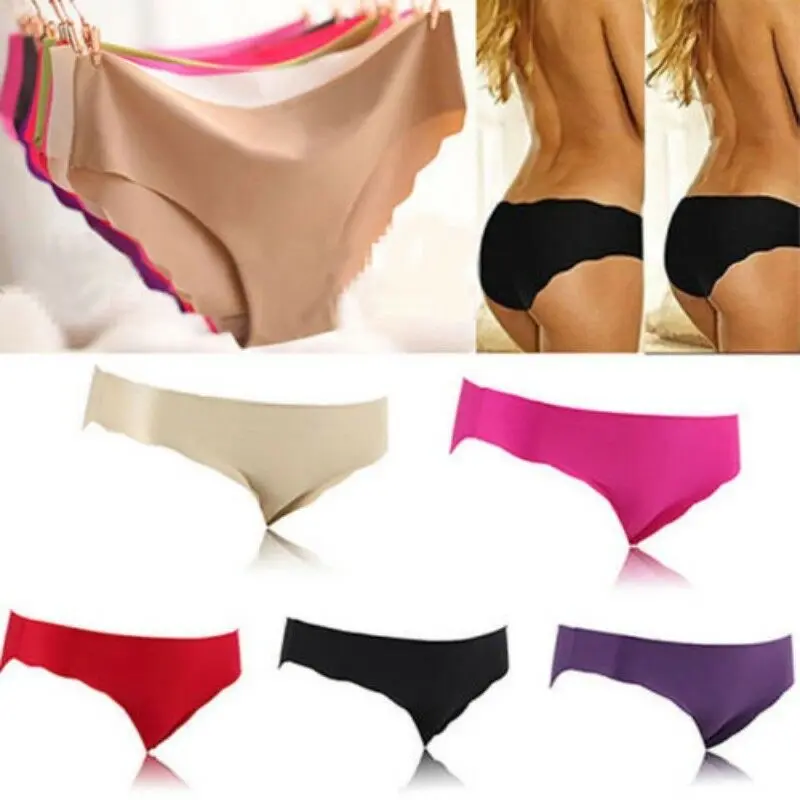 

Solid Ladies Women Seamless Panties Ice Silk Underwear G String Underpants Sexy Lingerie Briefs Hipster Intimates