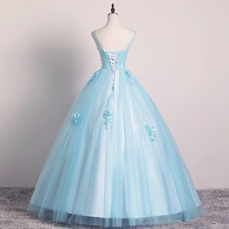 ANGELSBRIDEP Тюлевое бальное платье платья Quinceanera с глубоким вырезом жемчужинами и