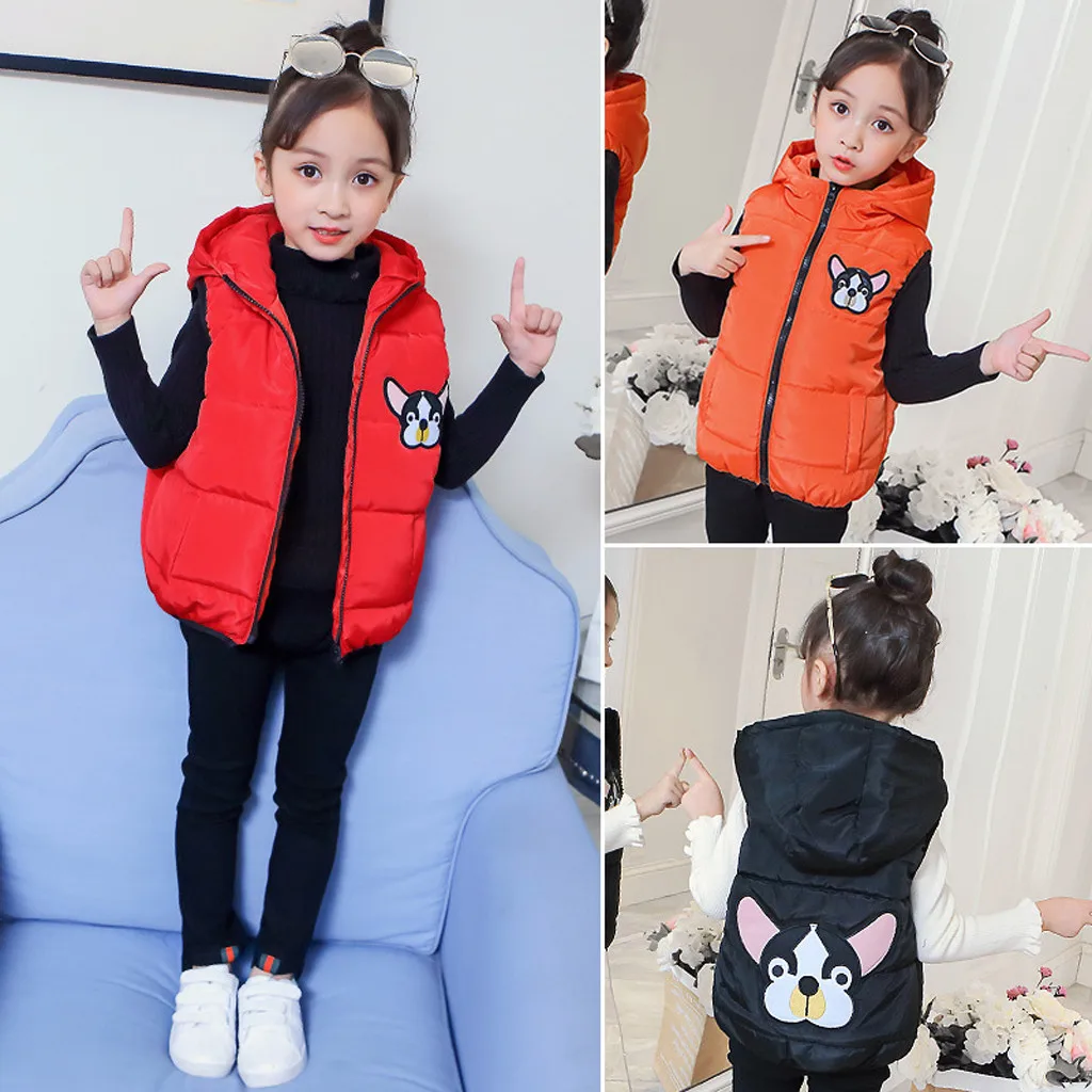 Детская куртка с капюшоном и мультяшной собакой для маленьких мальчиков девочек