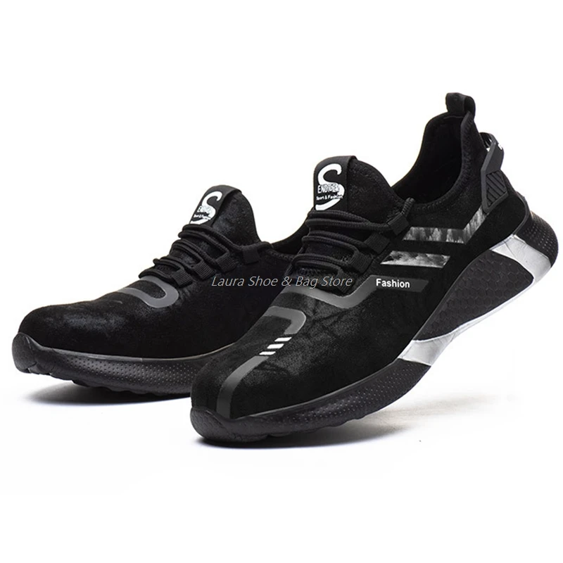 

Anti-smashing Safety Boots Men's Working Shoes Steel Toe Cap Boots Stab Protection Lightweight Shoes Non-slip Shoes Breathable