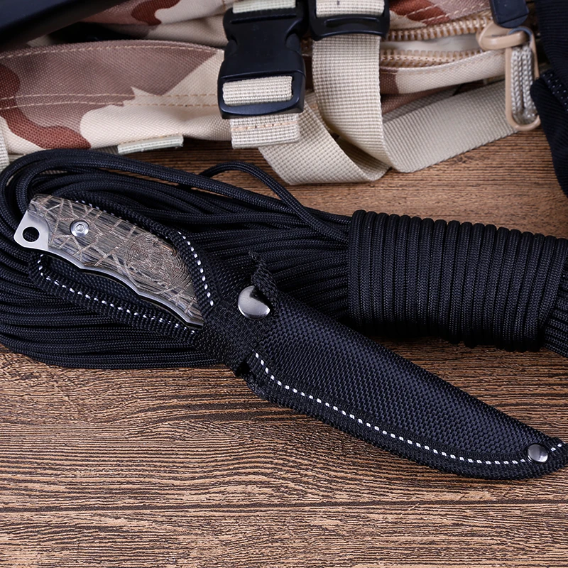 

7.87'' Fixed Blade Knife Camping Survival Tactical Hunting Knife Small Straight Knives with Sheath Outdoor Self-defense EDC Tool