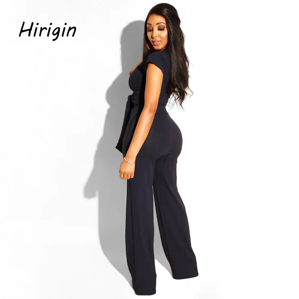 Женский комбинезон на шнуровке короткий топ с расклешенными штанами однотонный