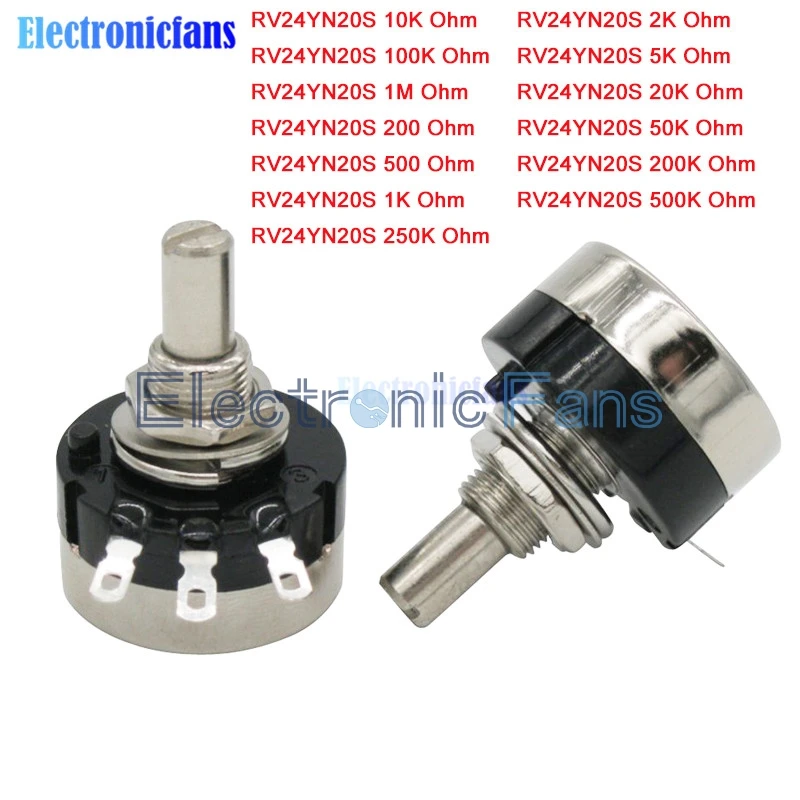 10 шт. RV24YN20S 6 мм углеродная пленка вращающийся потенциометр B102 B202 B502 B103 B203 B503 B104 B204