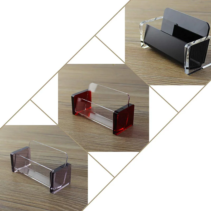 

Acrylic Desktop Business Card Holder Display for Desk Elegant Business Card Stand for Office Black