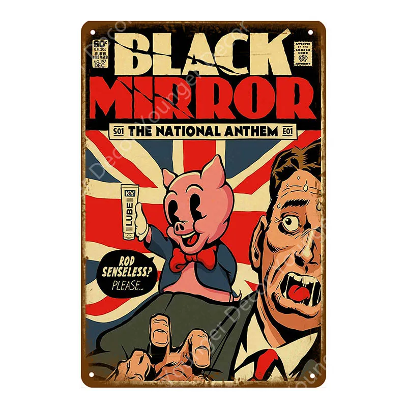 Кино черное зеркало металлические оловянные знаки ретро постер Бар Кафе