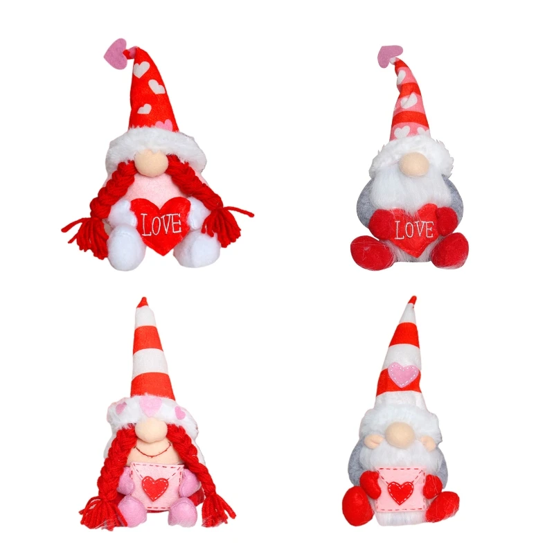 

Valentines Day Gnome Plush Mr and Mrs Scandinavian Tomte Elf Decorations Dwarf