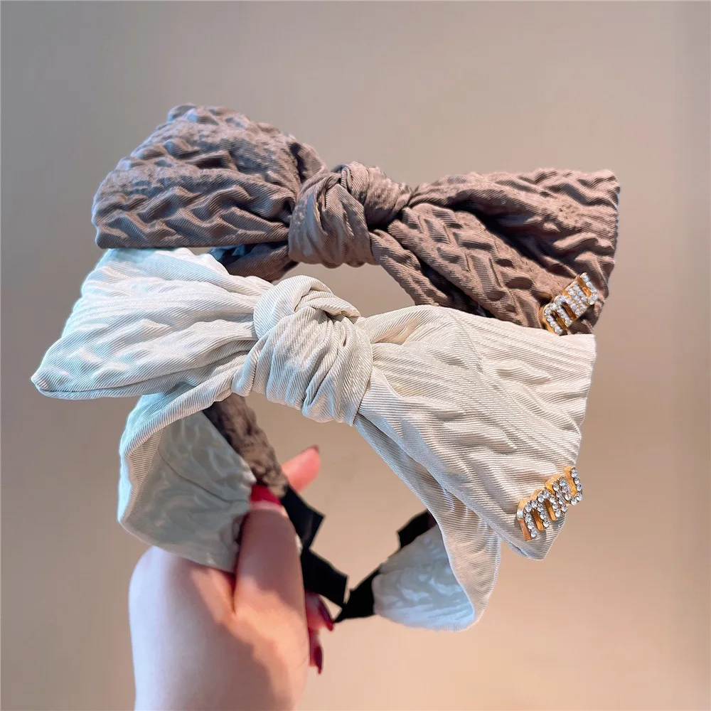 

New Plaid Turban Women Headband Solid Hairband Wide Side Hair Band Solid Wide Autumn Winter Hair Hoop Accessories