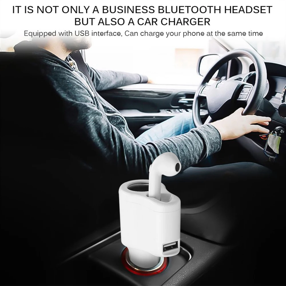 USB Bluetooth наушники зарядное устройство для автомобиля 3 в 1 быстрая 5 В/2.4A 2 гарнитура