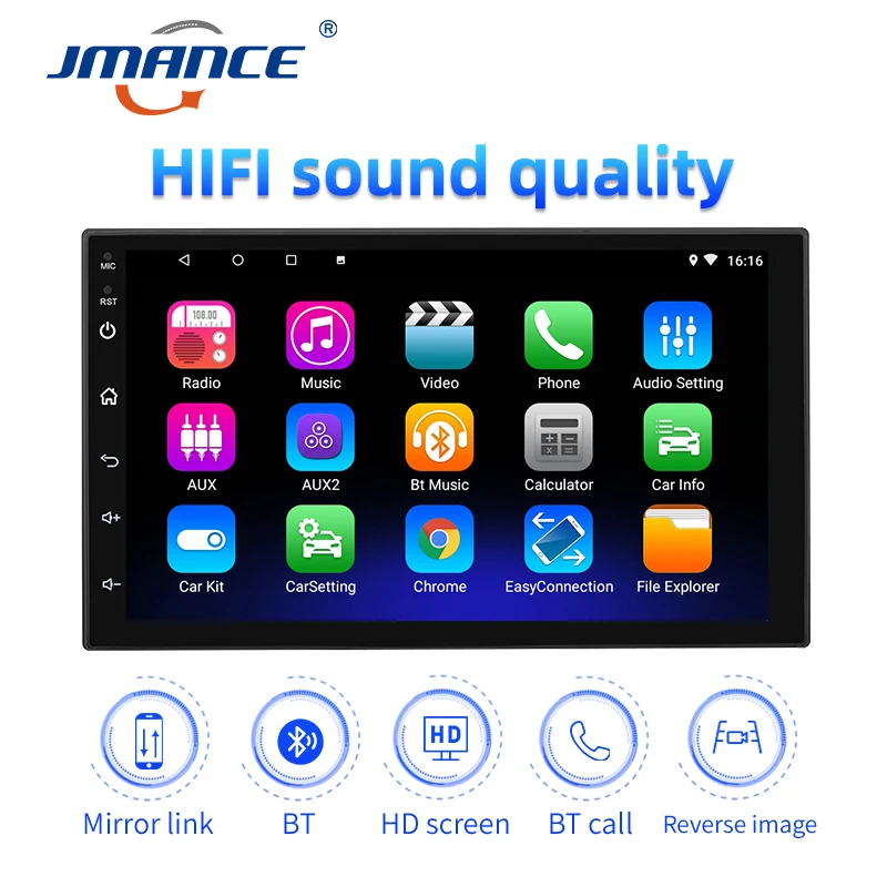 

JMANCE Car Radio Android Player 2 Din GPS Multimedia Autoradio 7'' Touch Screen Bluetooth FM WIFI Stereo Mirrorlink For Toyota