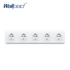 Настенная розетка европейского стандарта с 5 рамками, 16 А, 110-240 В, размер 430*86 мм