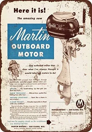1946 Martin лодочные моторы винтажная репродукция внешнего вида металлический