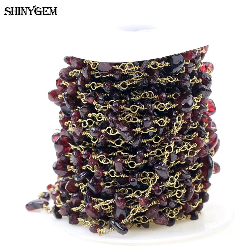 Цепочка Из Бисера ShinyGem 5 м/лот с натуральным турмалином стразами и камнями