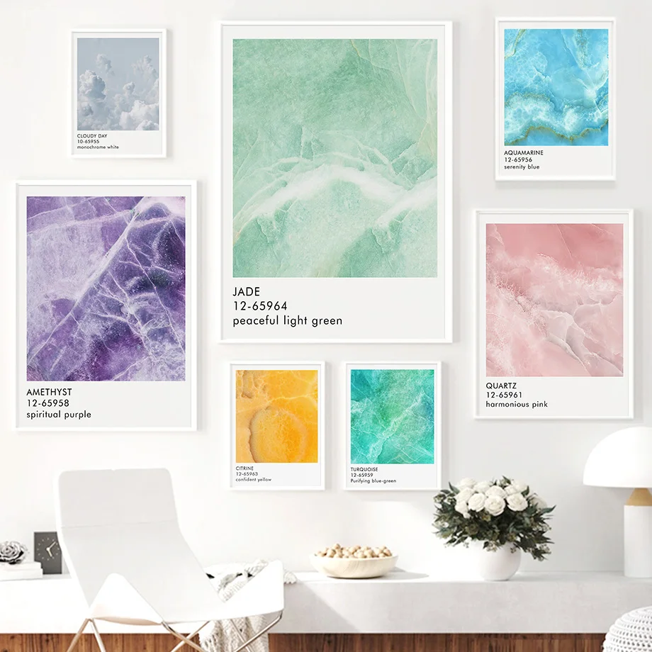 

Marble Texture Minimalism Pantone Color Wall Art Canvas Painting Nordic Posters And Prints Pictures For Living Room Home Decor