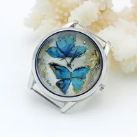 shsby diy personality watch header new style silver flower head with cloth strap watch accessories 5160
