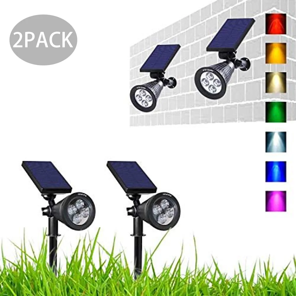 2 шт. в упаковке солнечные точечные светильники для улицы меняющие цвет яркие