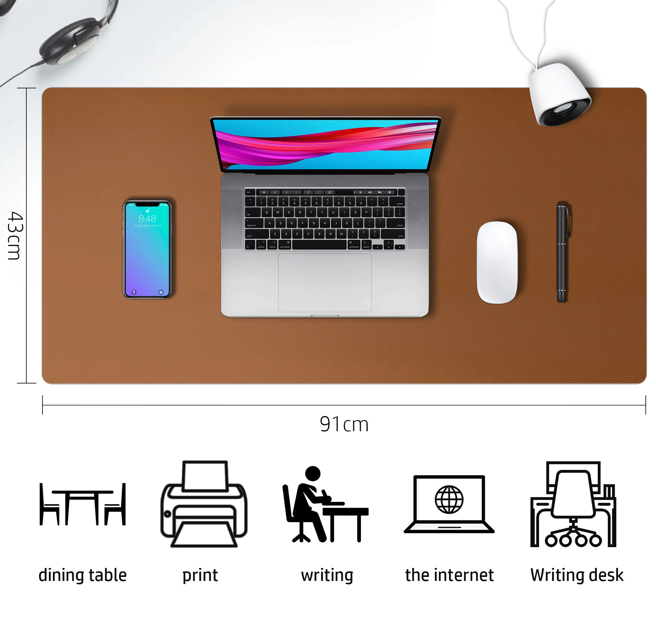 leather mouse pad office desk pad 9043cm computer table keyboard mat large gaming gamer mousepad free global shipping