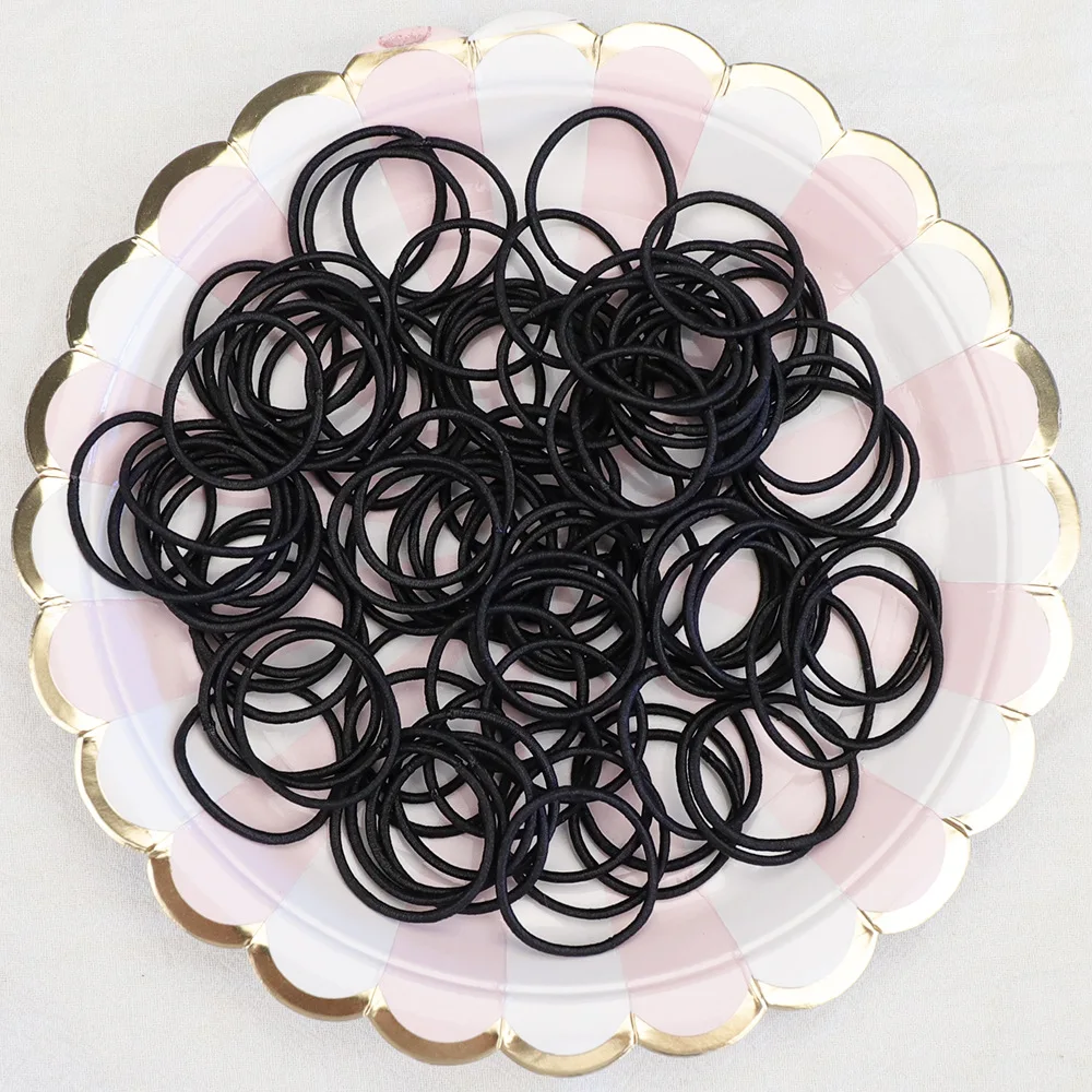 100 шт./лот 3 см милый красочный держатель для волос девочек аксессуары тонкая