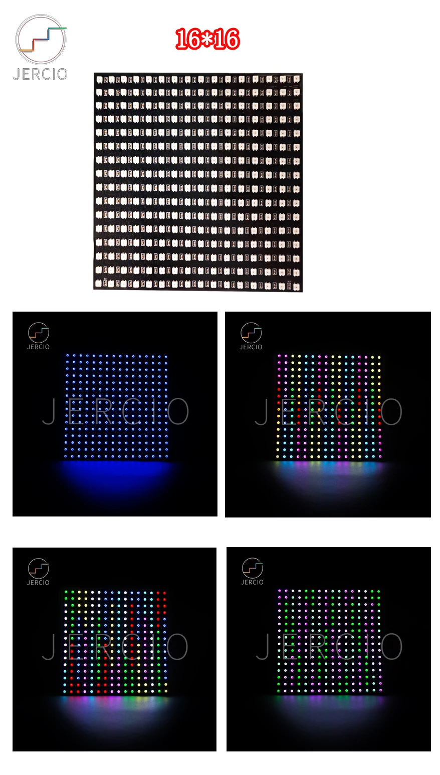 JERCIO WS2812B 8x8 пикселей модуль панели управления пикселей экран Neopixel матрица WS2812 индивидуально адресуемый IC чип DC5V пользовательский дом