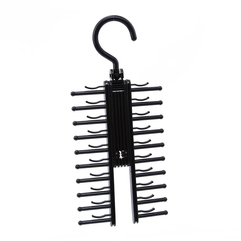 creative 360 degree rotating 20 tie rack closet organizer neck ties necktie belt scarves non slip holder hanger free global shipping