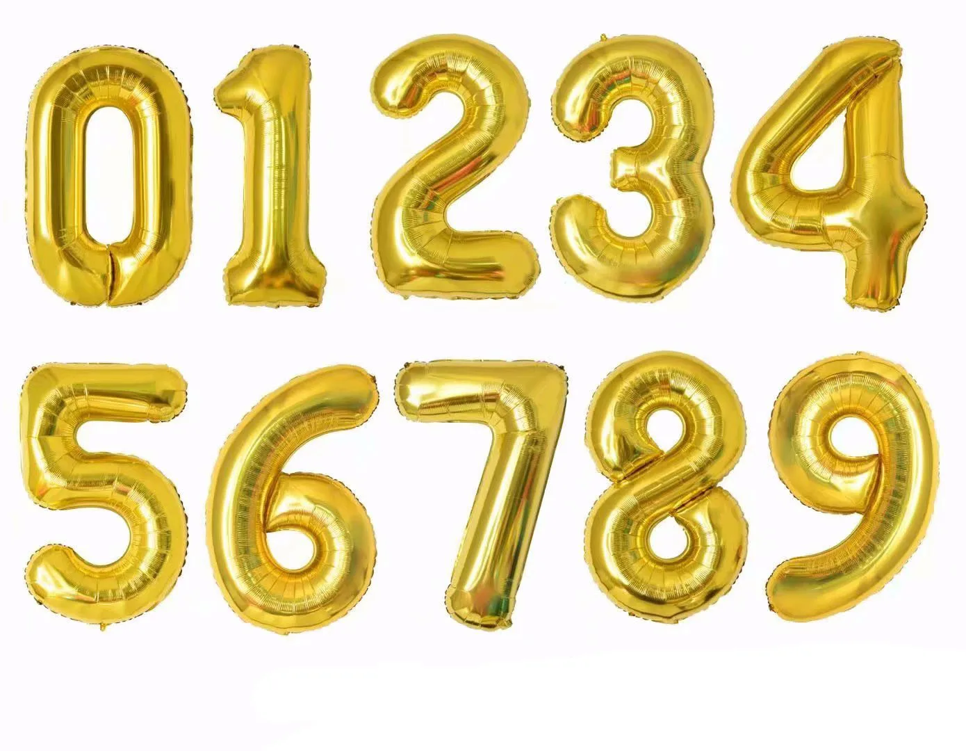 16-дюймовый цифровой алюминиевый воздушный шар золотой серебряный