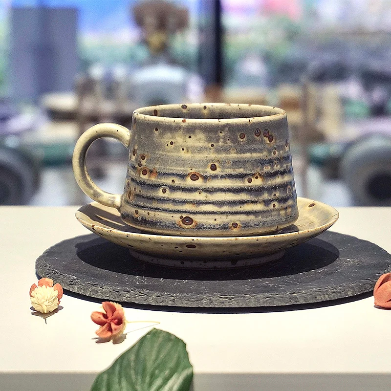 

Japanese Breakfast Coffee Mug Gift Friends Travel Vintage Ceramic Coffee Cup and Saucer Office Tazzine Caffe Ceramic Mug 260ML