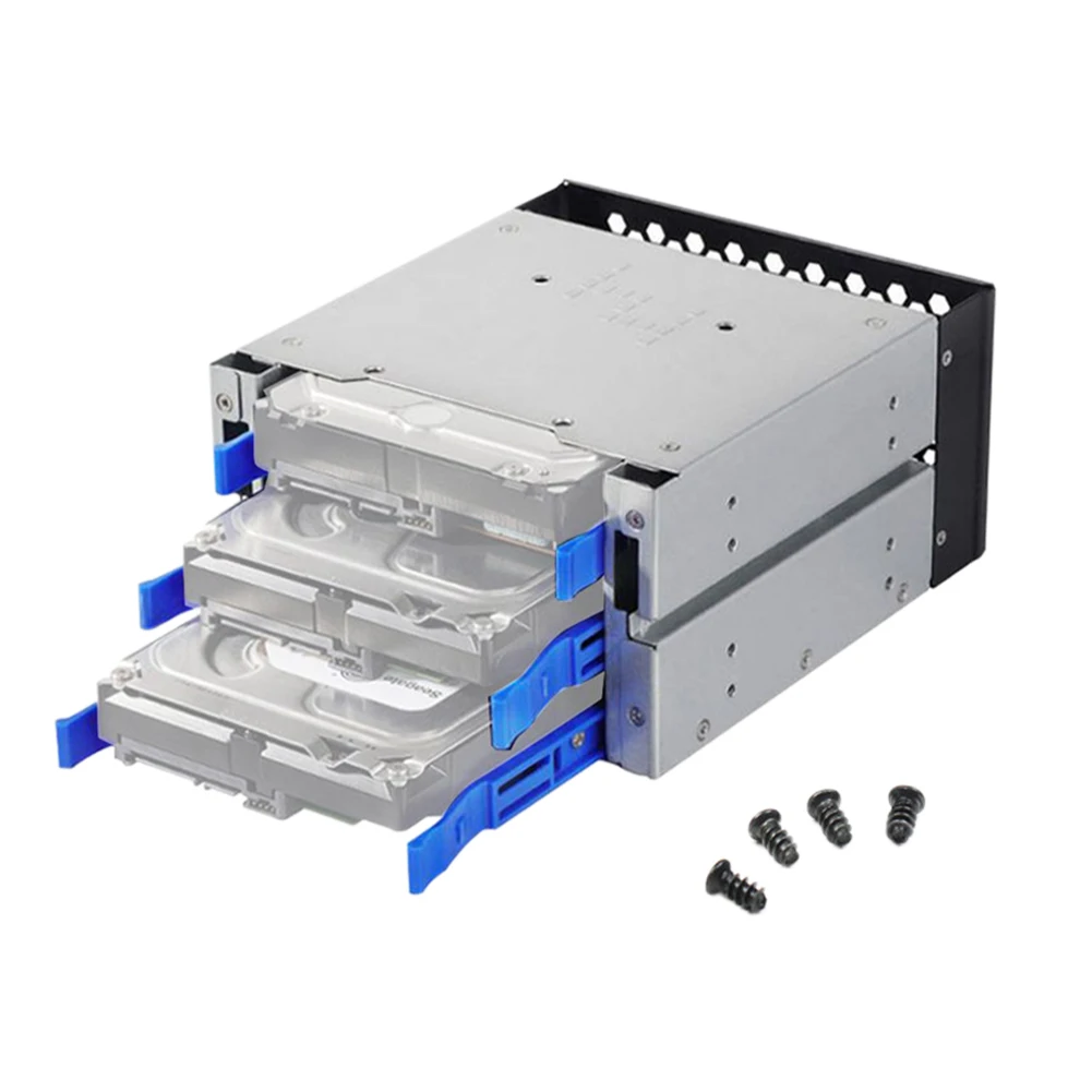 

3.5inch Three Disc Heat Resistant Hard Drive Cage HDD Adapter Expansion Bracket Home Office Storage Rack Metal For Computer DIY