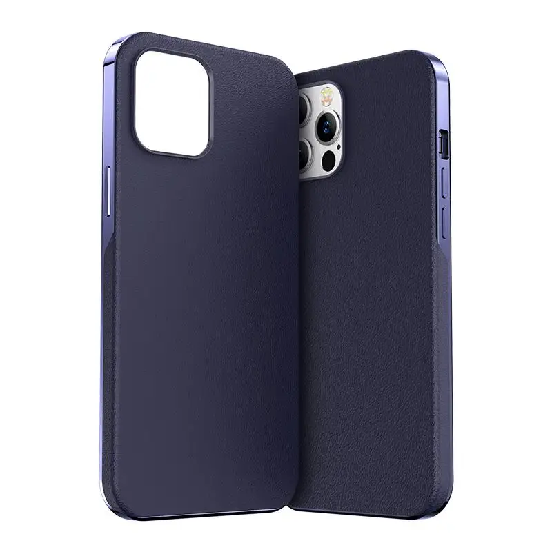 

Plating PU Leather for iPhone 12 Case/12 Pro Max Case (2020) Slim Full Leather Supports Wireless Charging Scratch-Resistant