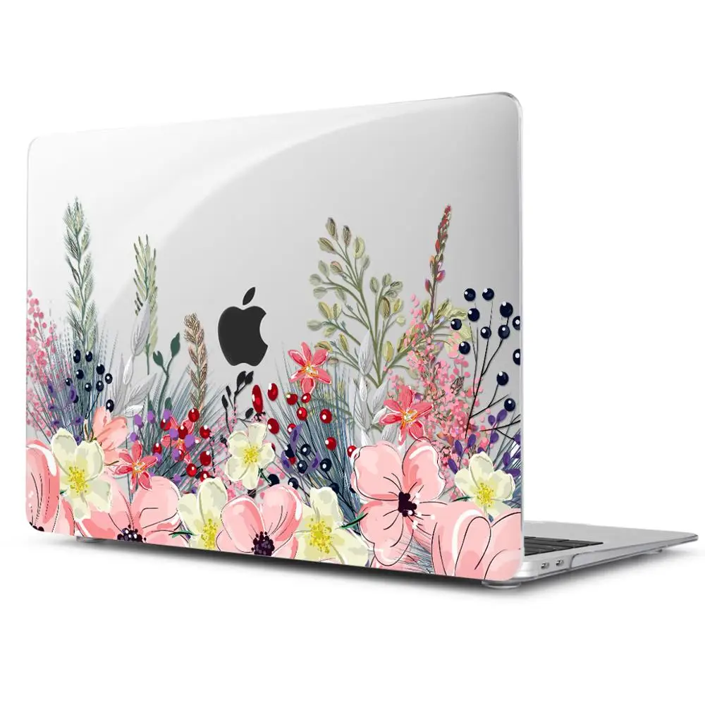 X124 Жесткий Чехол для ноутбука с цветочным принтом для Macbook Pro retina 11 12 13 15 Air Pro 15 16 A2141 A1932 A1989 чехол с кристаллами - Цвет: X124
