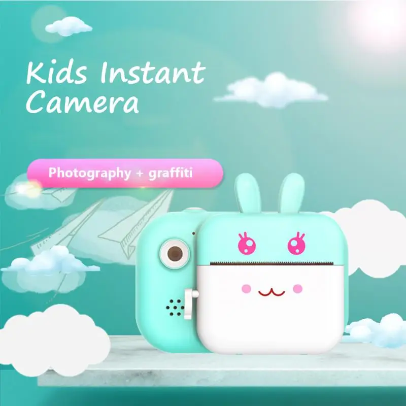 

1080P HD Photography LCD Display Cute Cartoon Kids Instant Camera 24mega Pixels Mini USB Rechargeable Photo Printer Kids Camera