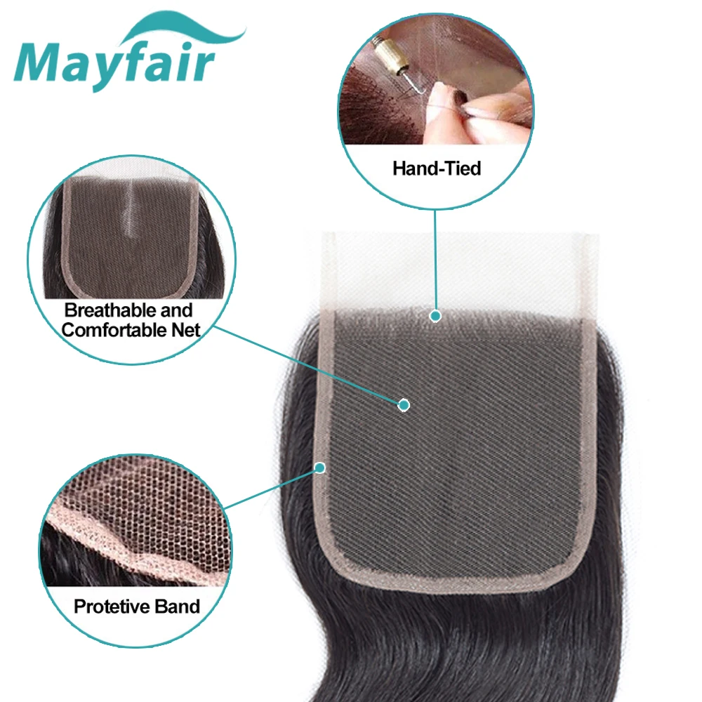 

Mayfair Body Wave Bundles With Closure Peruvian Hair Weave Bundles With Closure Non-Remy Human Hair Bundles With Closure