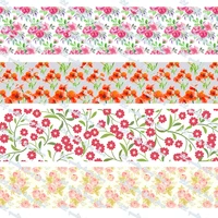 16 75mm watercolor flowers printed grosgrain ribbon 50 yardsroll tape clothing bakery gift wrapping accessory hairbow head