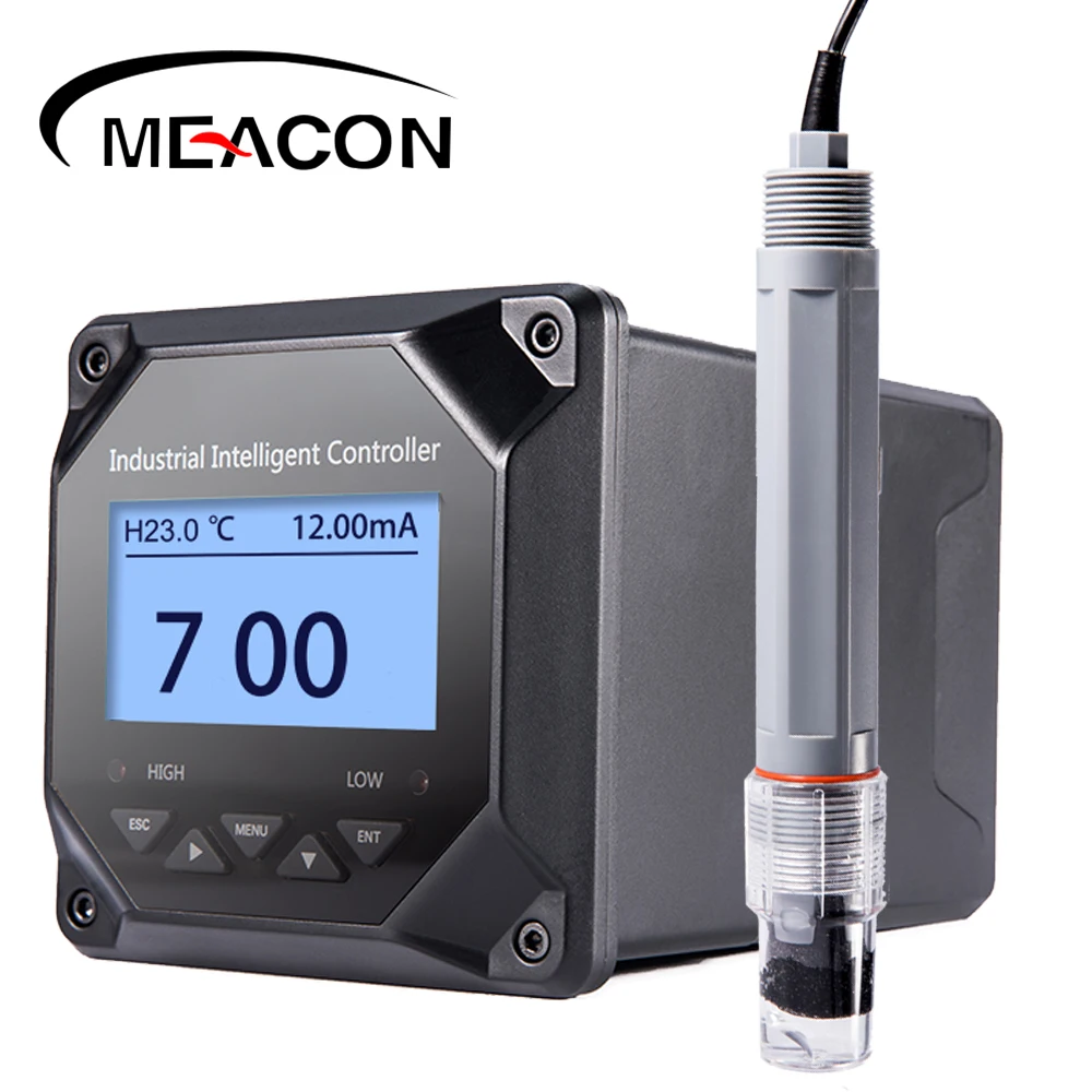 

2 relays 24V or 220V 4-20mA digital output control dosing pump waste water online orp ph meter