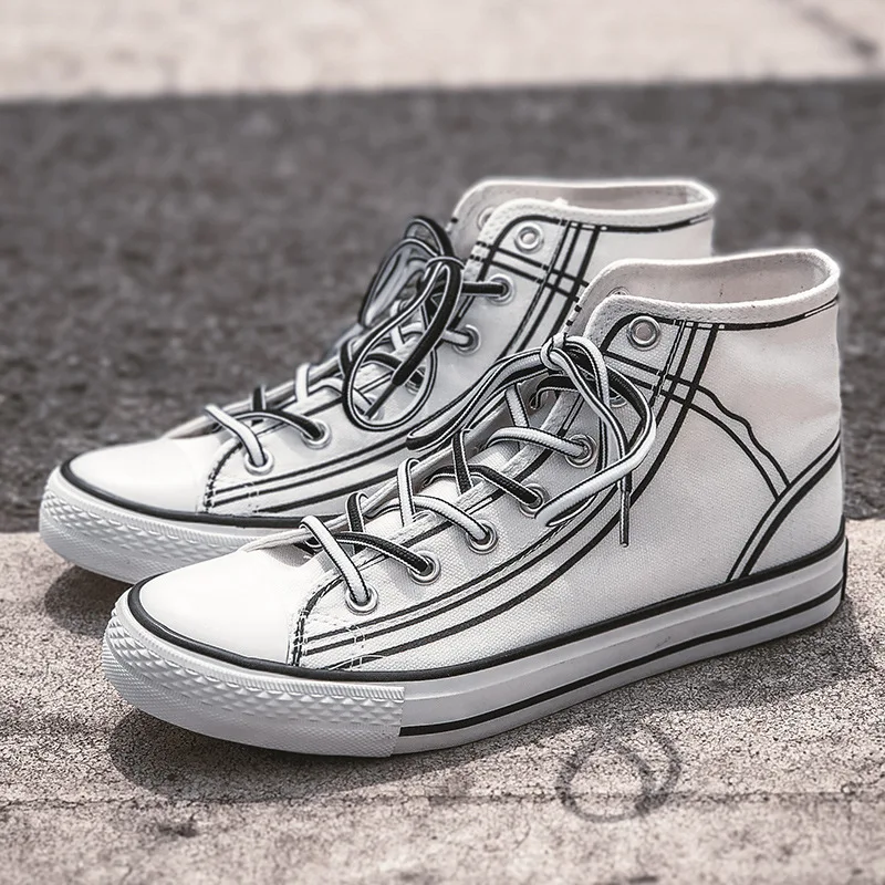 Взрывные модели супер огонь 2019 Высокая парусиновая обувь Тренд уличная clapper