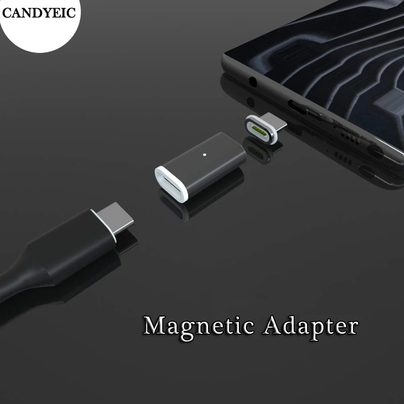 Candyeic Мобильный телефон Аксессуары с магнитным адаптером для Android Тип C Micro USB 2 0 3A