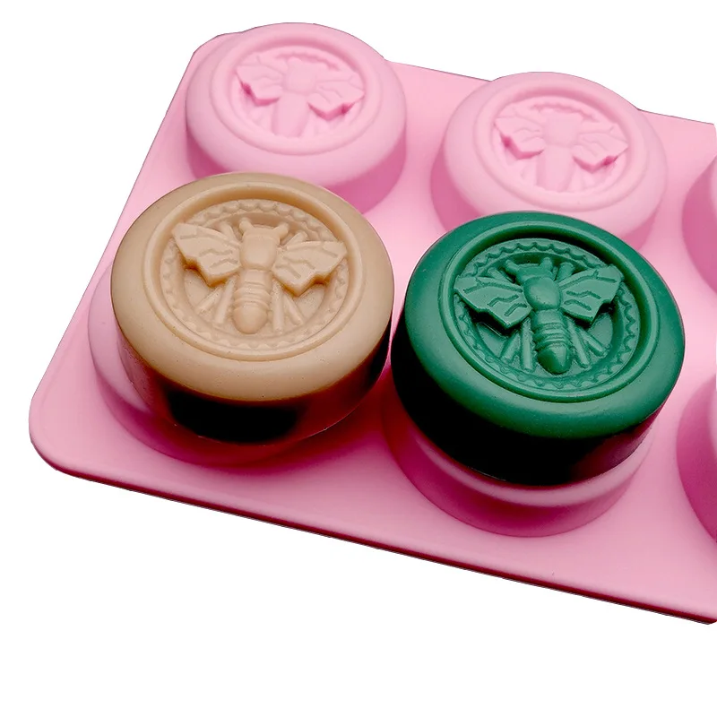 6 круглых силиконовых форм в форме пчелы креативный ручной работы мыло для