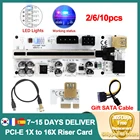 2610 шт. PCI-E Райзер-карта VER010X Экспресс 1X 4x 8x 16x расширитель USB 3,0 PCIE Райзер GPU 6-контактная карта SATA 15pin для майнера BTC