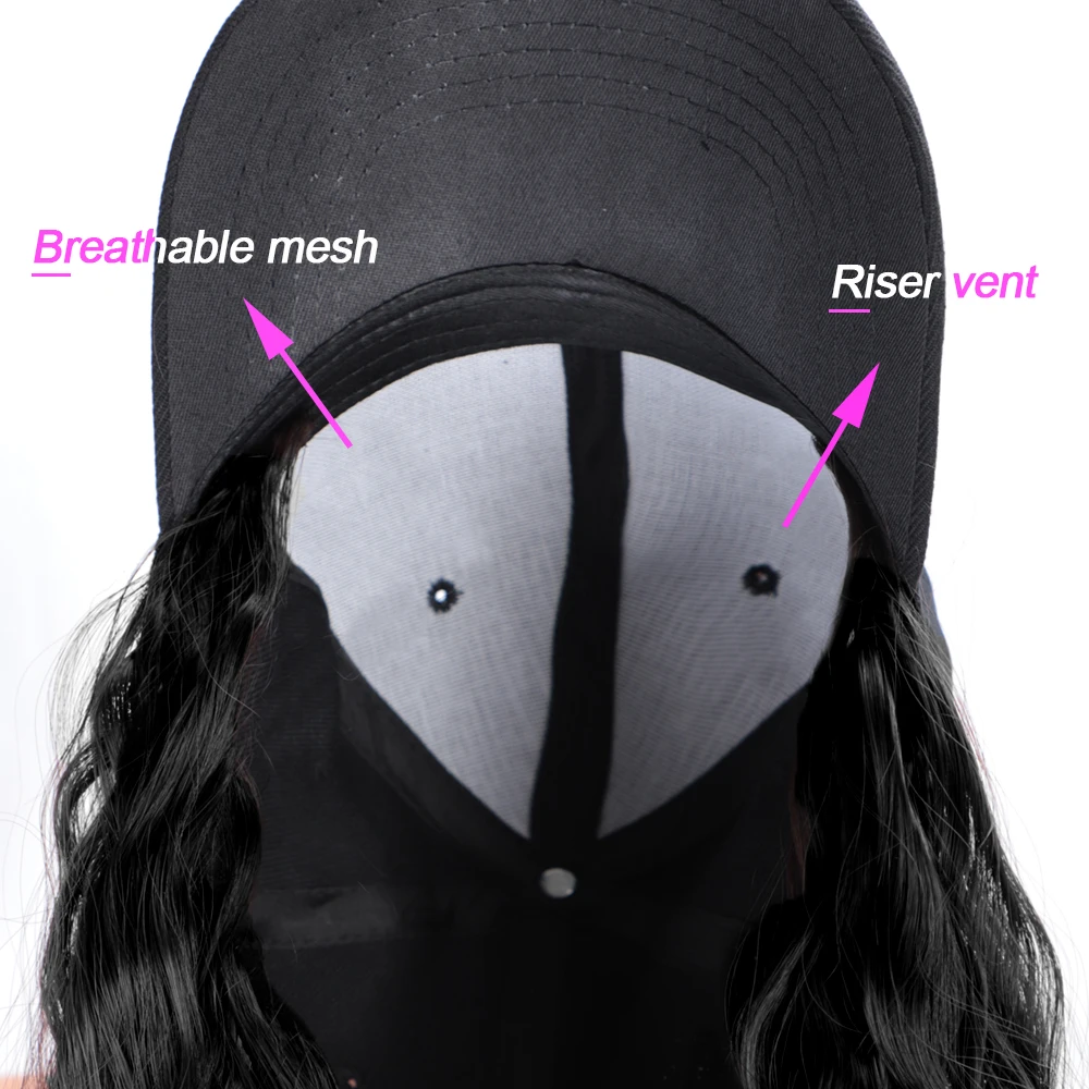 Длинные Синтетические локоны бейсболка парик для волос волнистые волосы парики