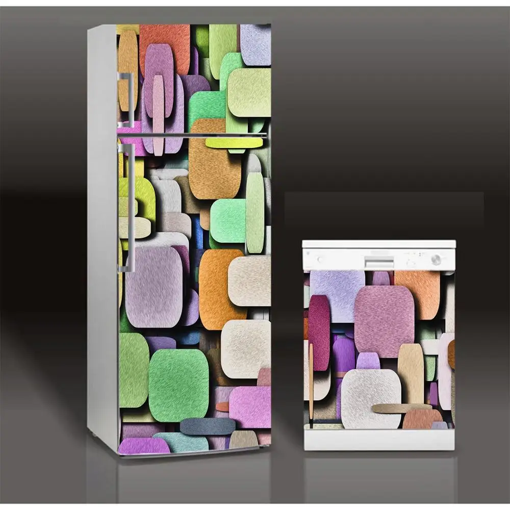 Оптовая продажа 3D квадратные настенные наклейки самоклеющиеся посудомоечная