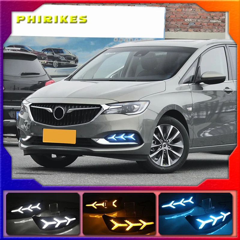 

Светодиодный ные дневные ходосветильник drl Для Buick GL6 2017-2018 с желтыми поворотными сигналами и сисветильник ночными ходовыми огнями