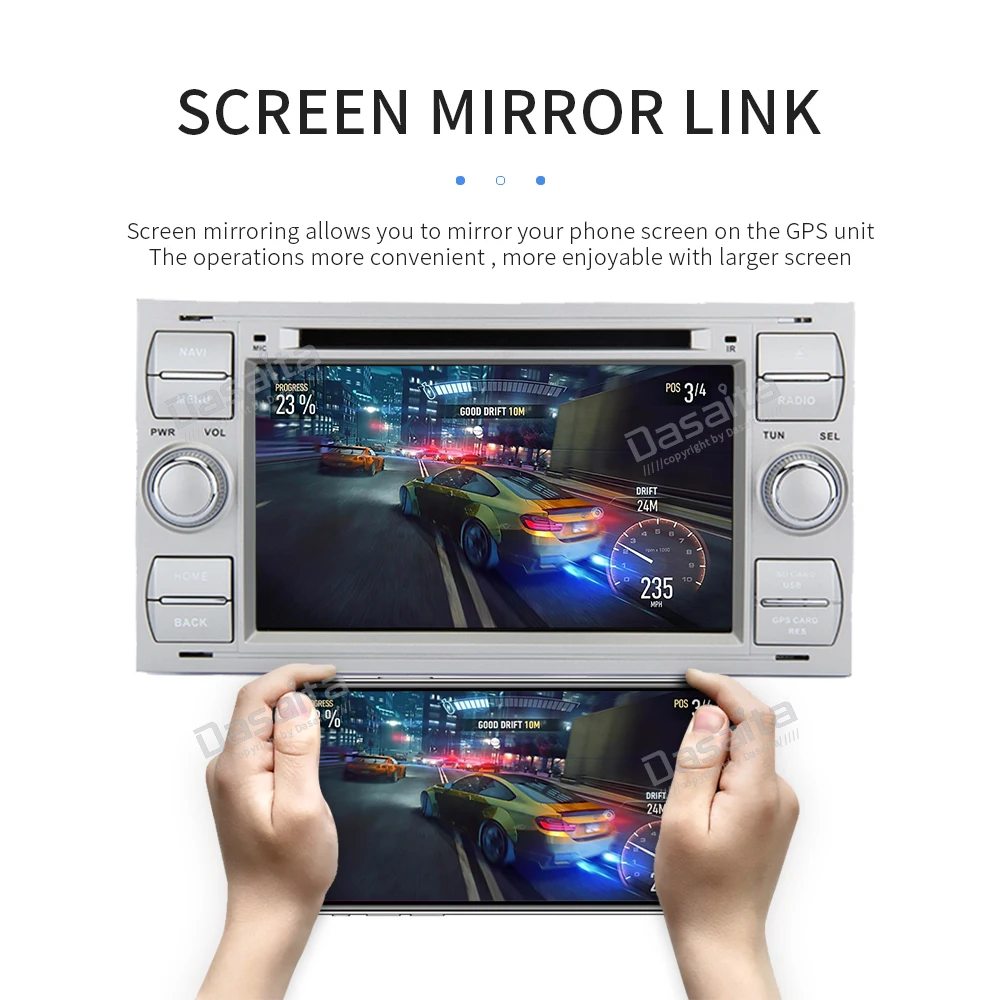 Dasaita " сенсорный экран 2 din Android 9,0 автомобильный dvd-плеер для Ford Focus 2 Kuga Fiesta Mondeo 2003 2004 2005 2006 2007 gps радио