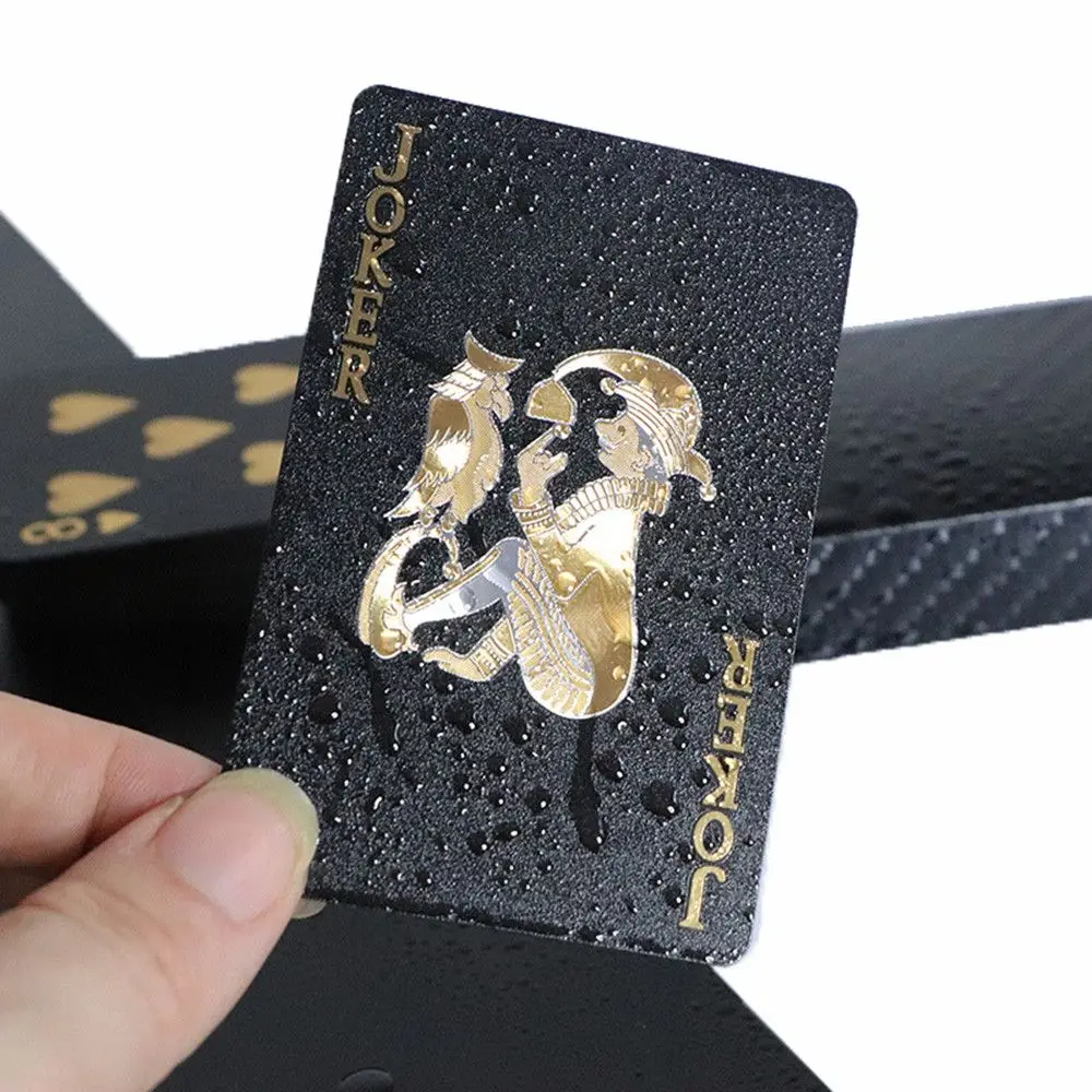 

Gift 100% Plastic Waterproof PVC Card Board Game Black Poker Casino Playing Cards Color Printing