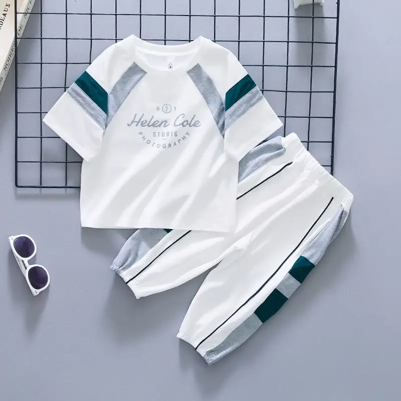 

Kids Clothing Sets 2PC Infant Boy T-shirt + Pants Outfits Suits Child Short Sleeves Set Baby Boys Tracksuits 2 3 4 5 6 Yrs MD056