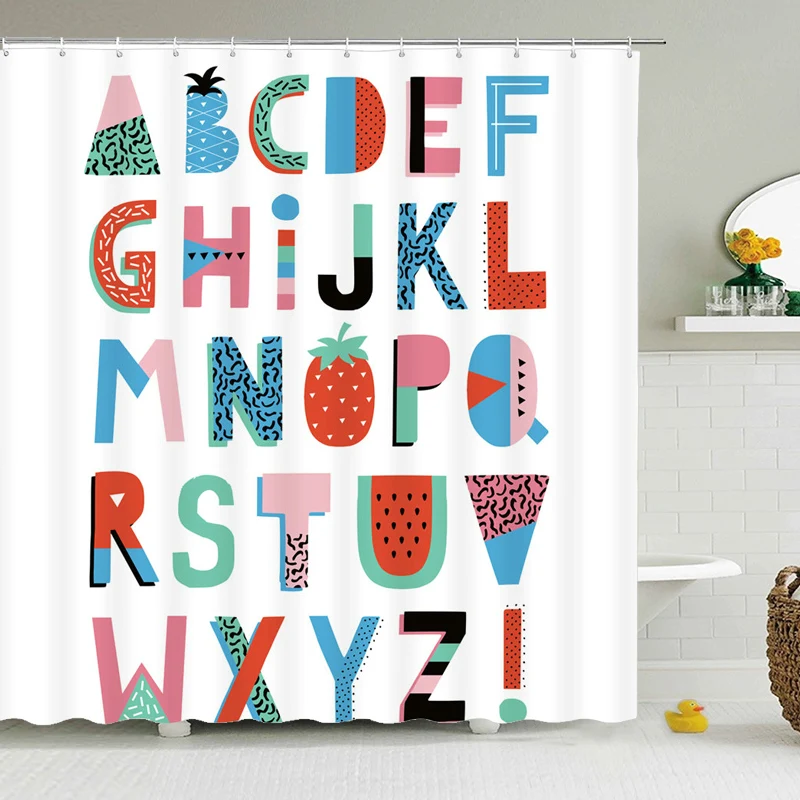 Занавеска для ванной из полиэстера 180 Х200 см с мультяшным принтом | Дом и сад