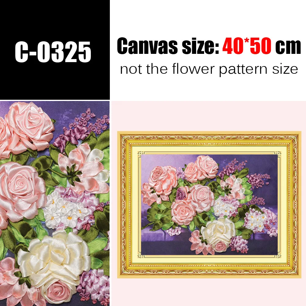 

Цветущая ваза с цветами, шелковая лента, вышивка, 3D холст, живопись, Набор для вышивки крестиком из сатина, ручная работа, Свадебный Настенны...