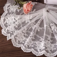 tulle lace fabric floral embroidery trim accessories for sewing clothing home deocr 21cm wide ribbons for crafts diy supplies