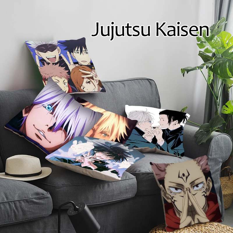 Hot Sale Jujutsu Kaisen Figures Printed Pillow Cover Home Sofa Cushion Case Throwing |