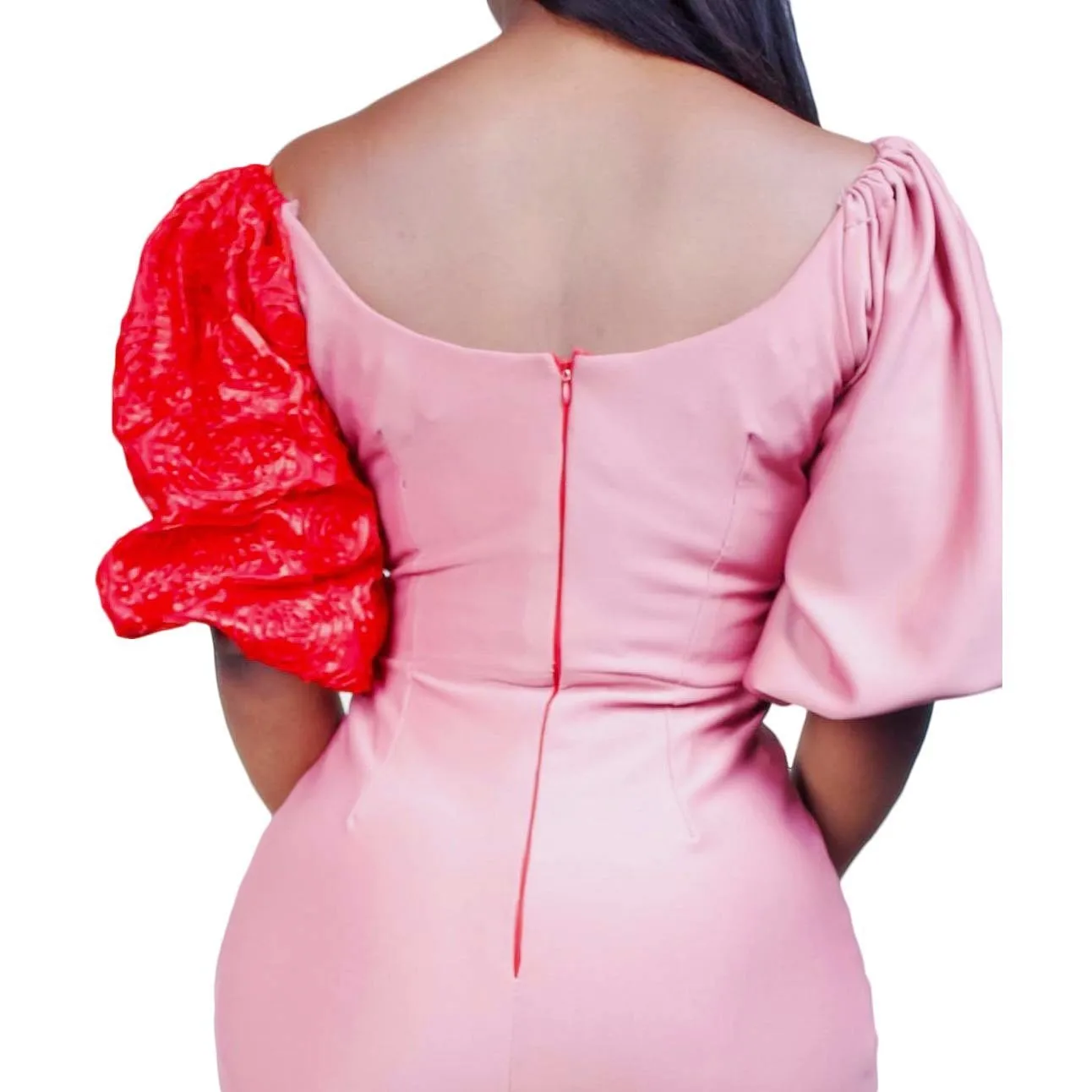 

Featured Contrast Dress African Clothing Women's Fashion Dashikiv Collar Puff Sleeve Stitching Office Workplace Slim Dress 2021