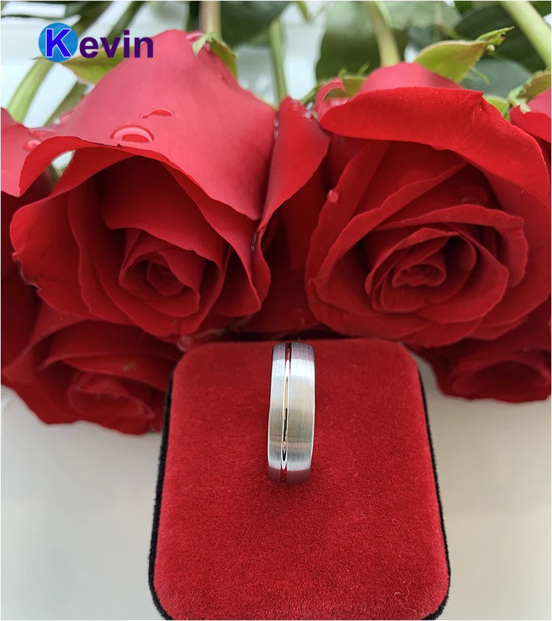 Классическое кольцо для мужчин женщин вольфрамовое обручальное купольная